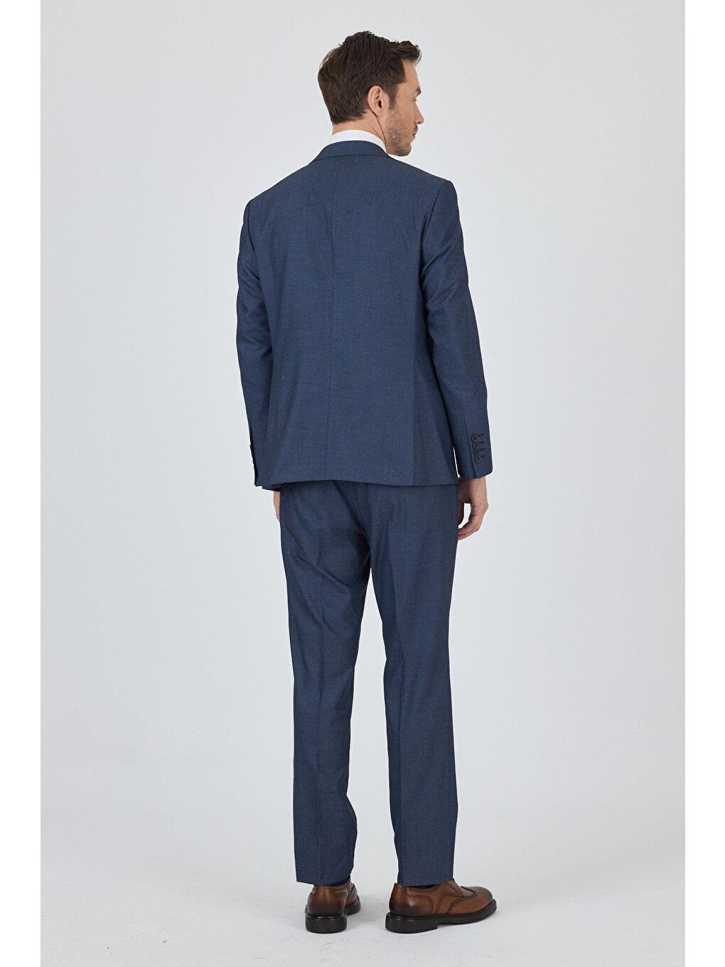 Lacivert Mono Yaka Esnek 6 Drop Comfort Fit Classic Takım Elbise 1001250152-4