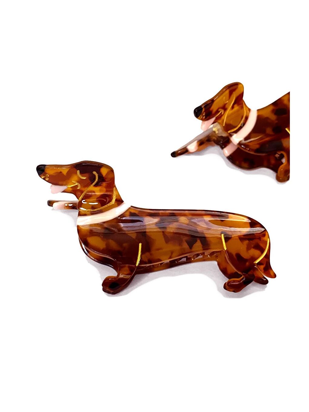 Kahverengi Lüks Asetat Sosis Köpek Mandal Toka-6