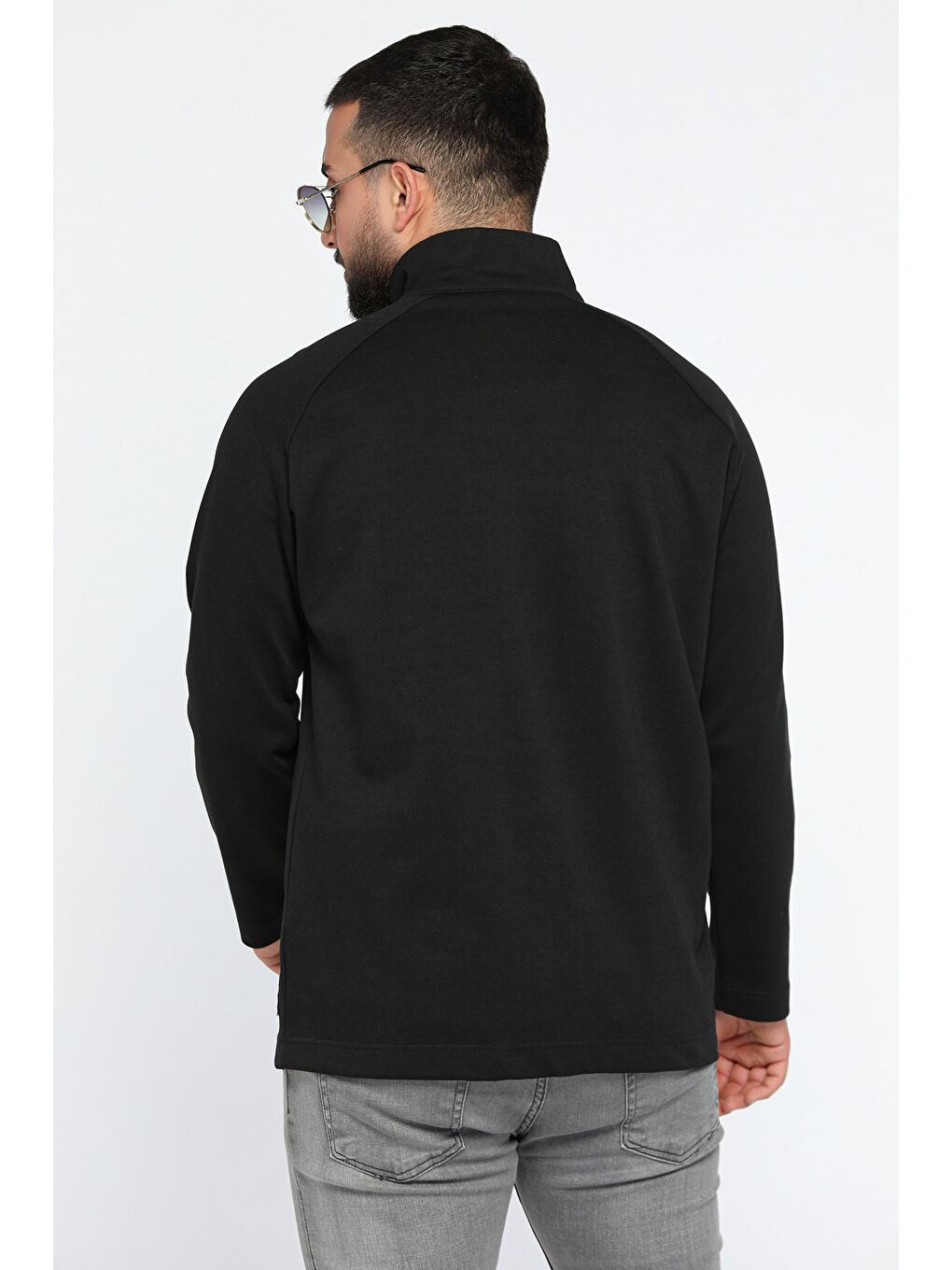 Mishar İtalia Siyah Yarım Fermuarlı Baskılı Double Face Erkek Sweatshirt - 2