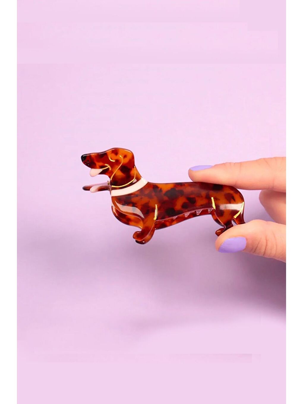 Kahverengi Lüks Asetat Sosis Köpek Mandal Toka-7