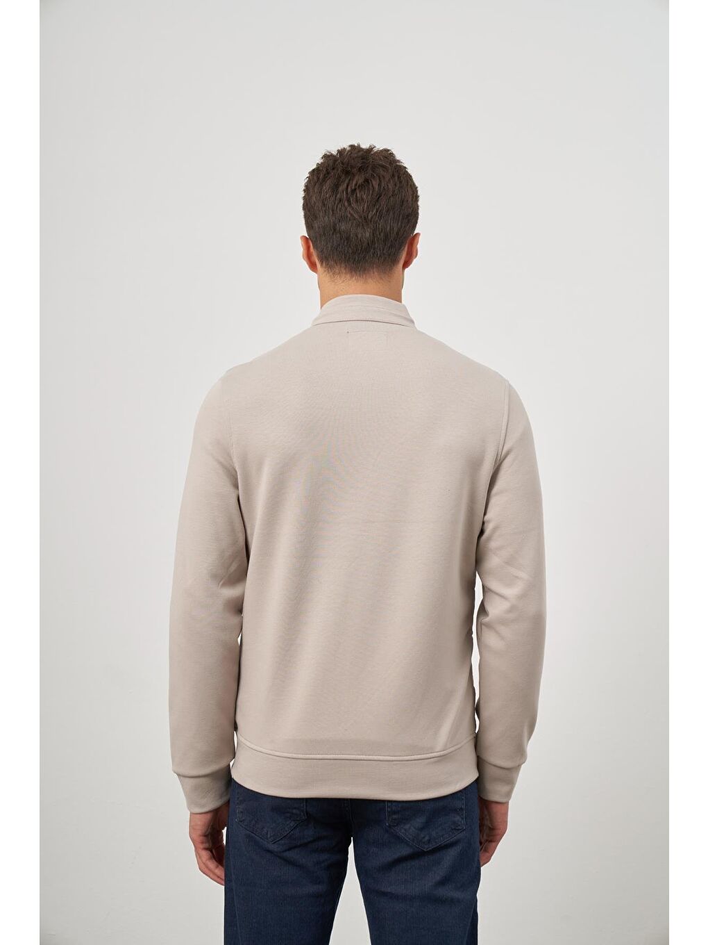 İMZA Bej Taş Rengi Kapitone Dik Yaka Astarlı Slim Fit Dar Kesim Klasik Mont 1007245154 - 6