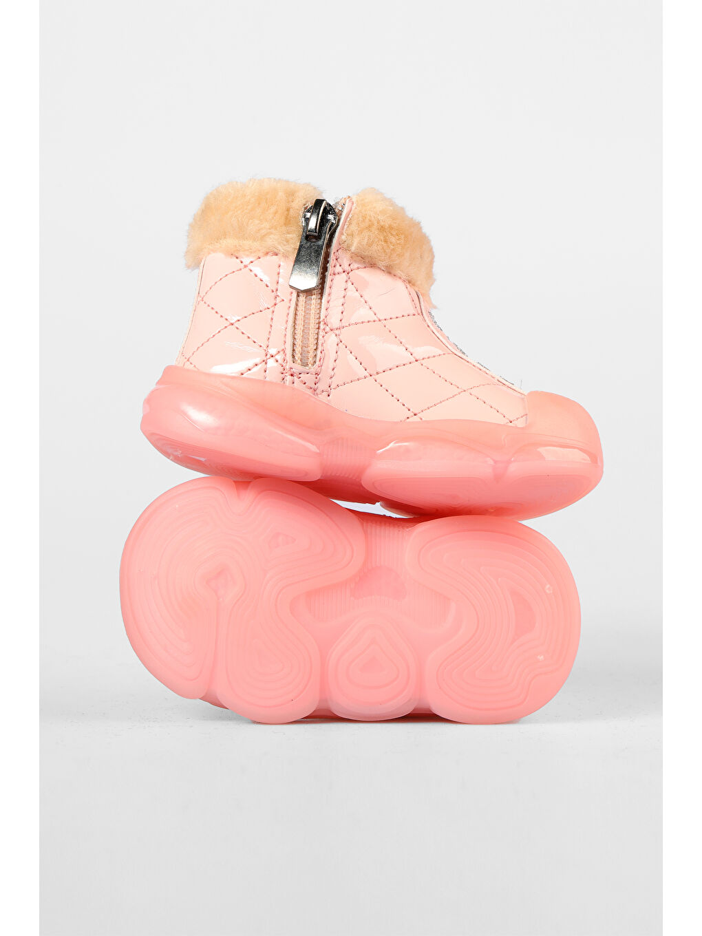 Pembe Poppy II Işıklı Kız Bebek Pudra Bot-2