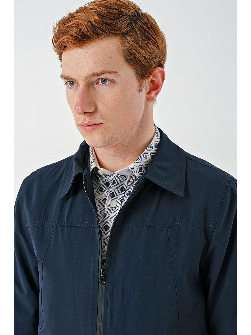 Koyu Lacivert Bez Ayağı Polo Yaka Düz Tam Astar Slim Fit Casual Mont 1007240101-6