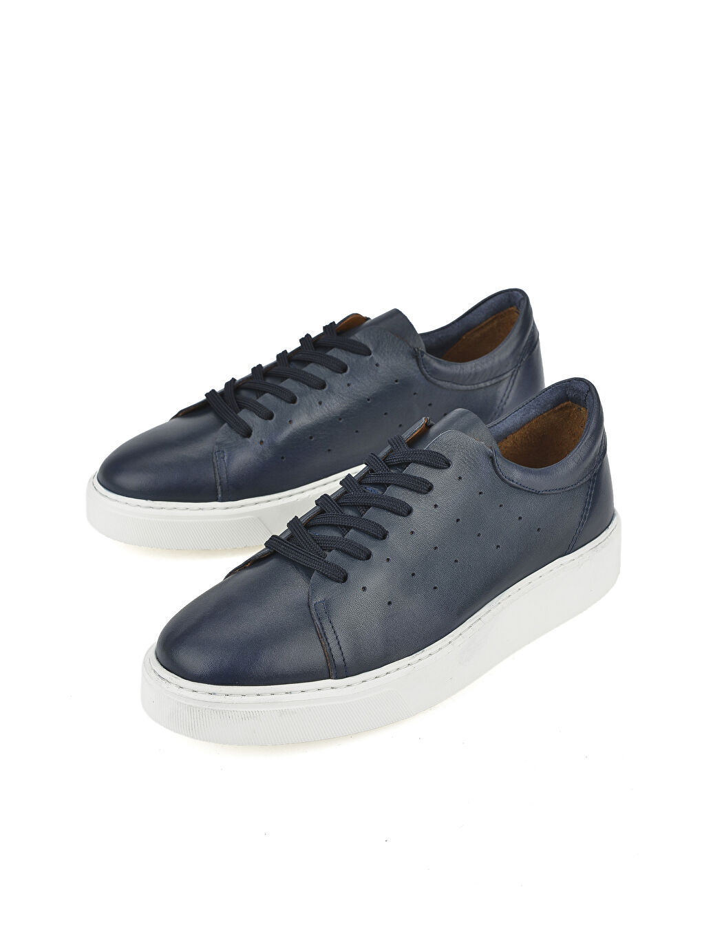 Erkek Hakiki Deri Sneaker 1511026Z895 Lacivert-4
