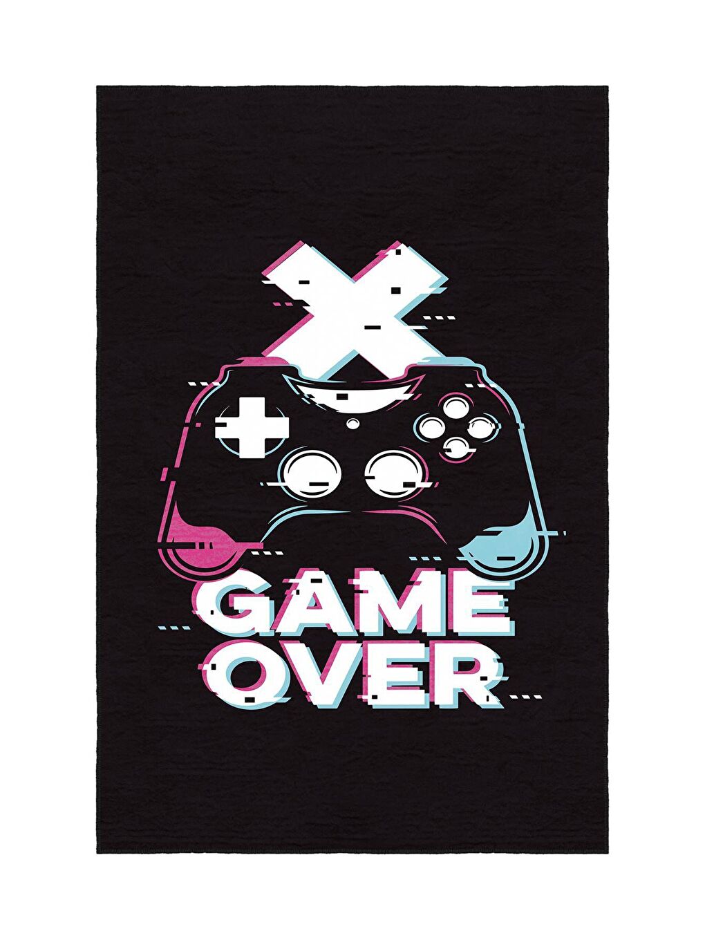 Siyah Dekoratif Özel Tasarım Yıkanabilir, Modern Halı  100 x 200 cm-3