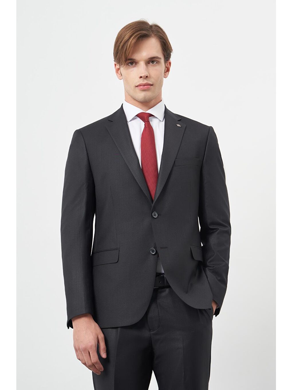 Siyah Düz Mono Yaka 6 Drop Comfort Fit Classic Takım Elbise 1001245171