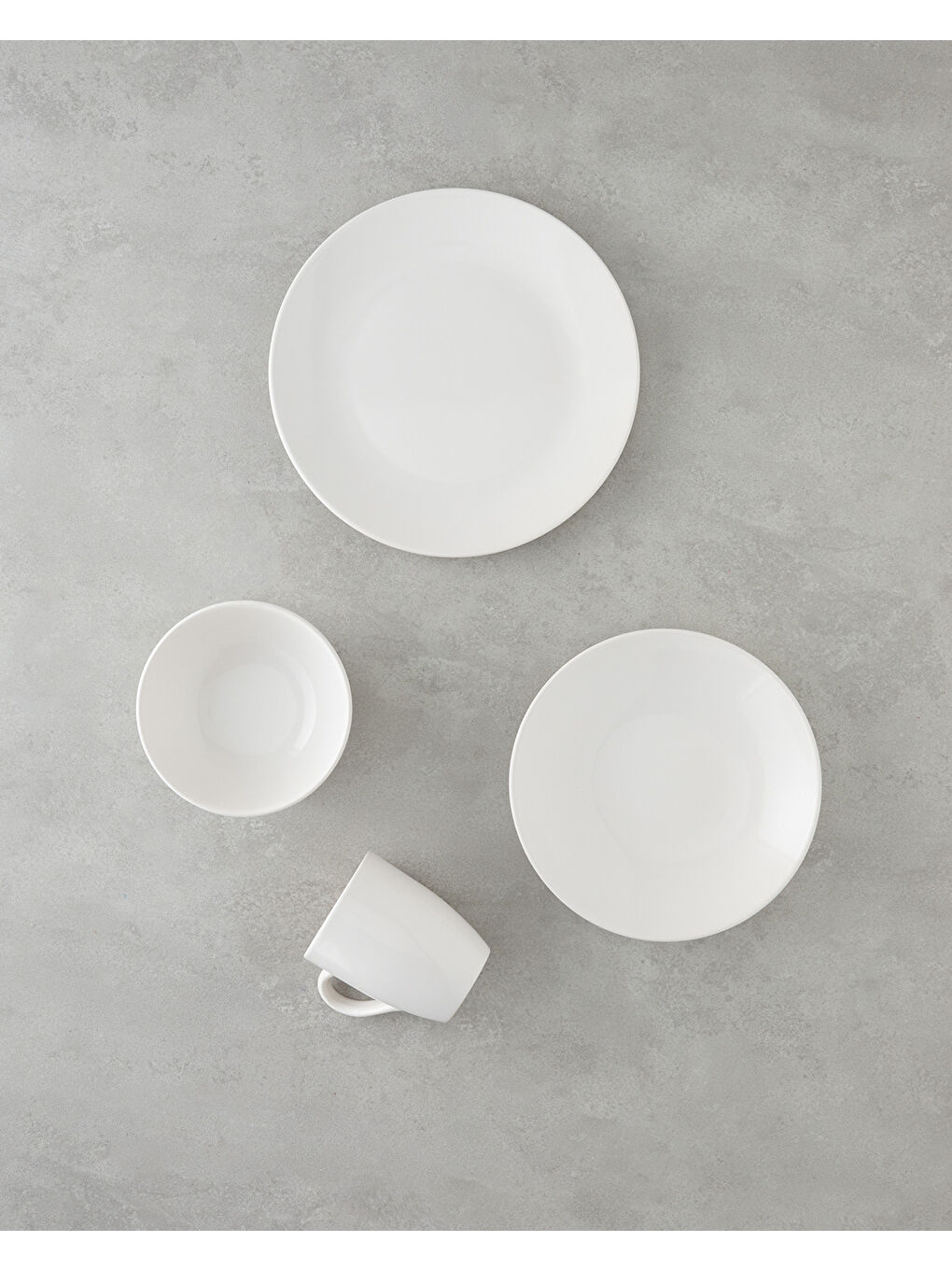 Ekru Seramik Yemek Takımı 4 Parça Tek Kişilik Krem-1