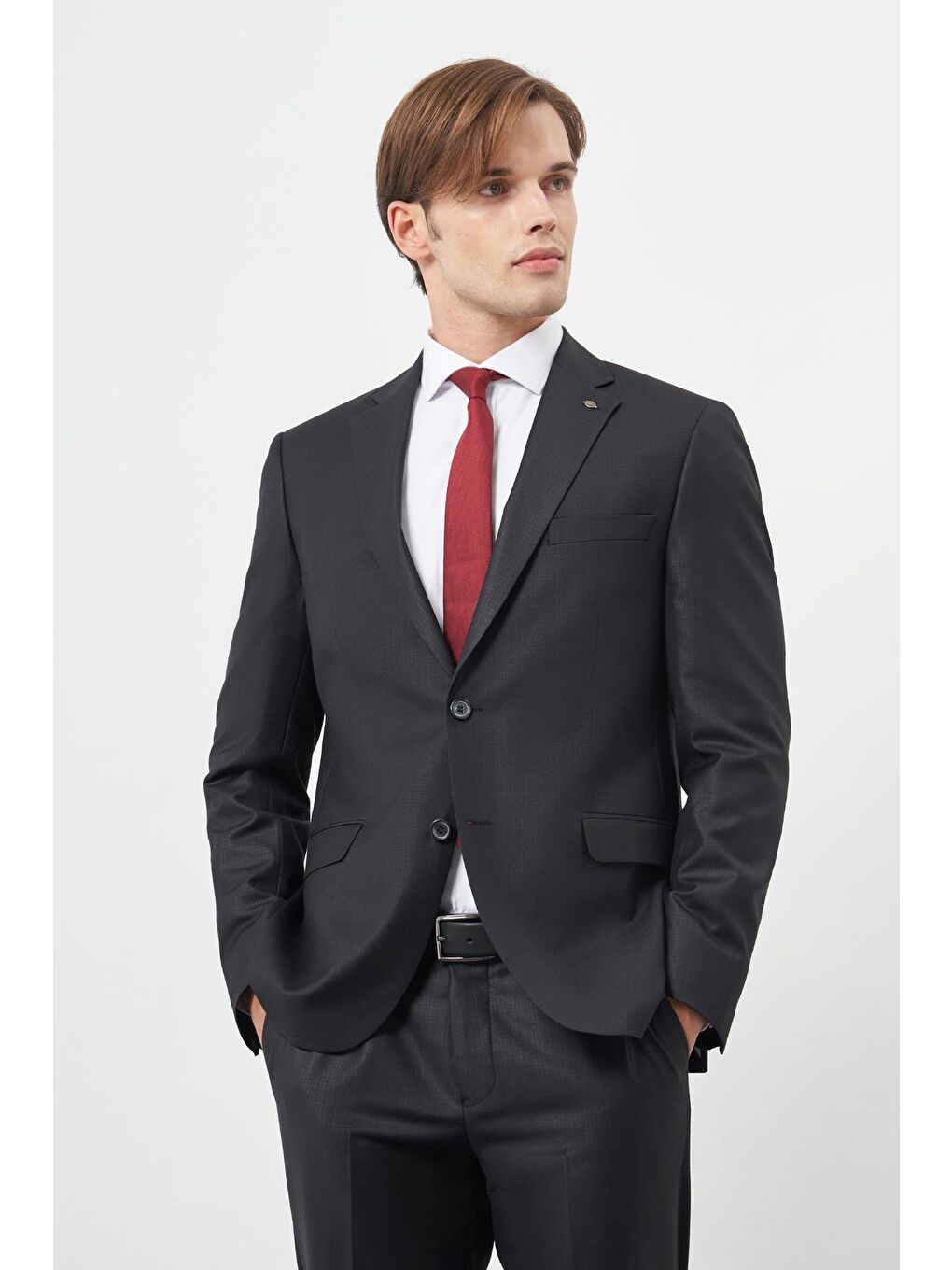 Siyah Düz Mono Yaka 6 Drop Comfort Fit Classic Takım Elbise 1001245171-2