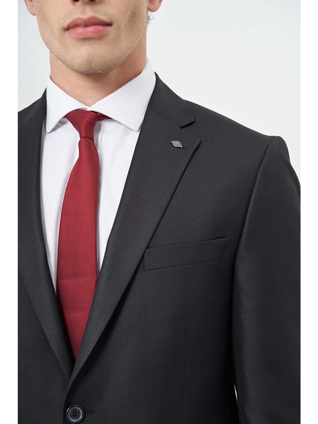 Siyah Düz Mono Yaka 6 Drop Comfort Fit Classic Takım Elbise 1001245171-4