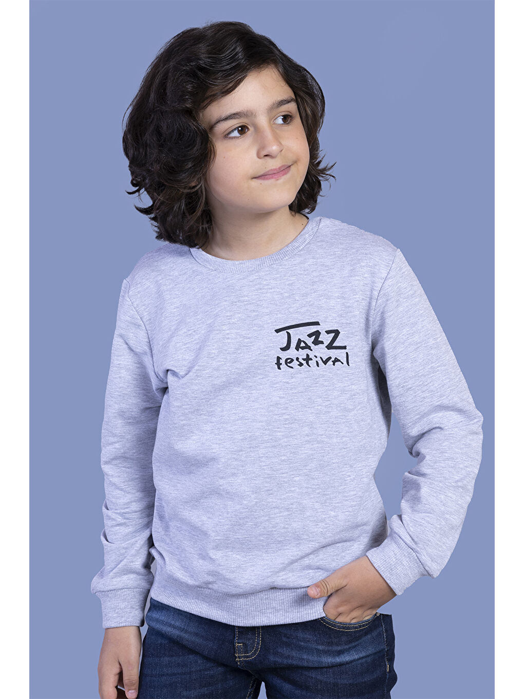 Toontoykids Gri Erkek Çocuk Baskılı Sweatshirt