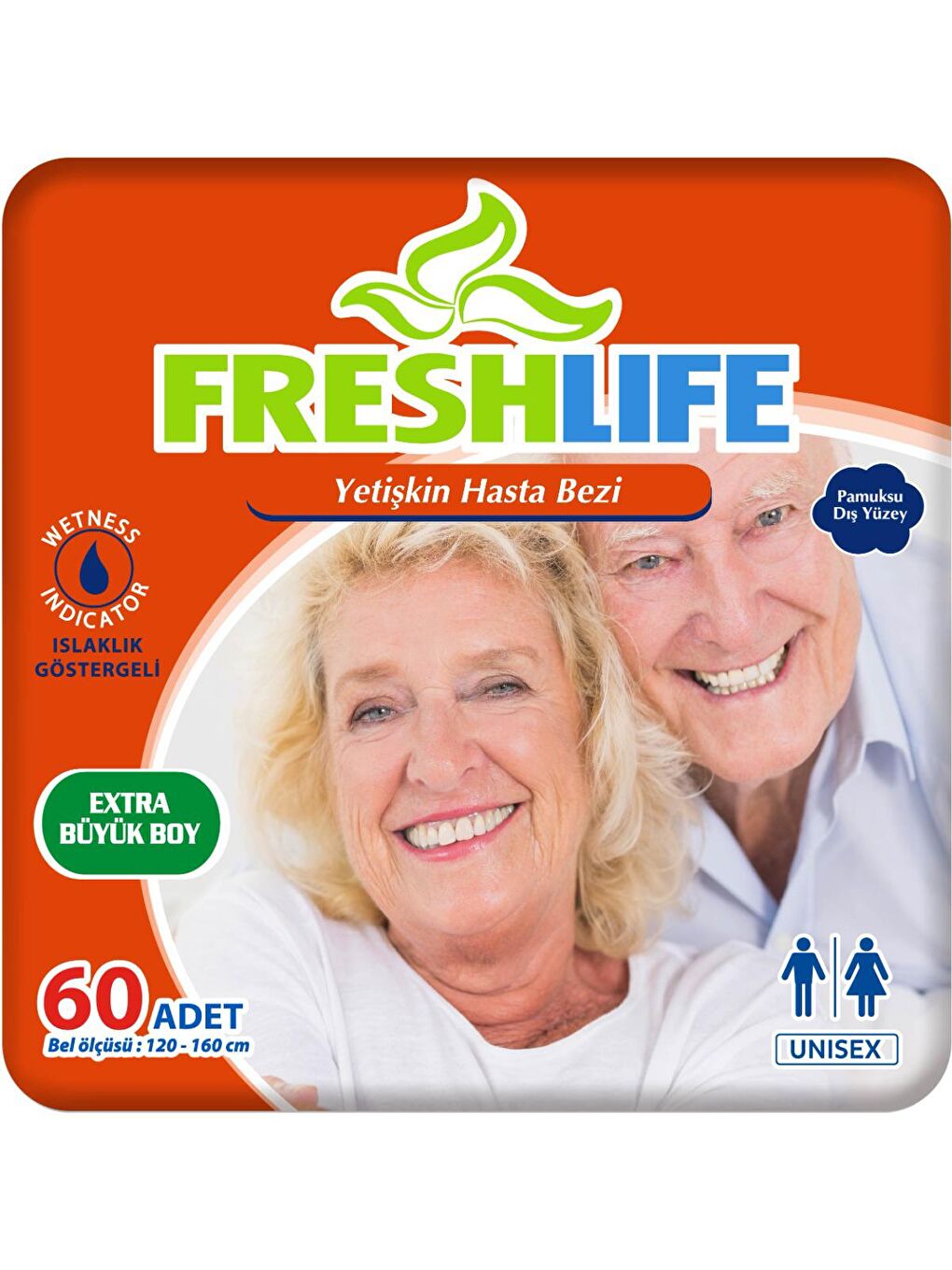 FRESHLIFE Renksiz 2'li  Xlarge Yetişkin Hasta Bezi 30x2 (60 Adet)