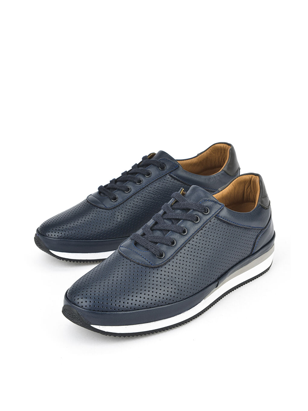 Erkek Hakiki Deri Sneaker 1511002Z063 Lacivert-4