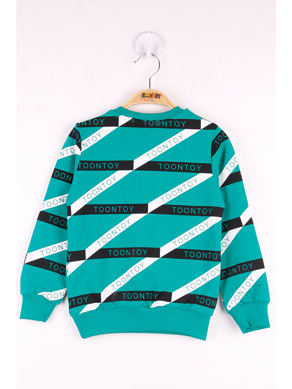 Toontoykids Yeşil Erkek Çocuk Şeritli Sweatshirt - 1