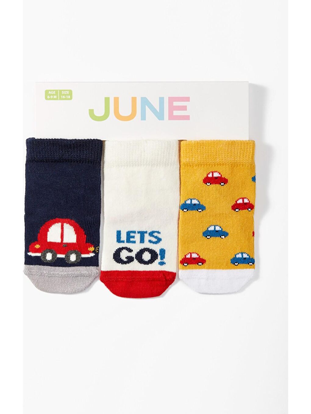 Lacivert 3lü Bebek Desenli Erkek Bebek Çorap