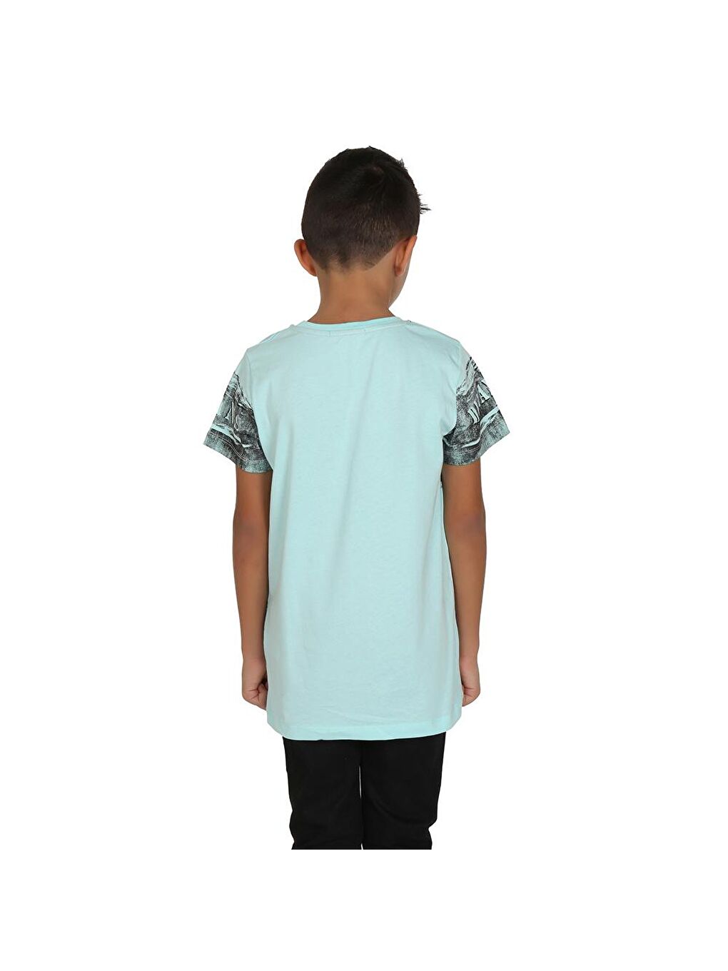 Toontoykids Mint Yeşil Erkek Çocuk T-Shirt Black Baskılı - 1