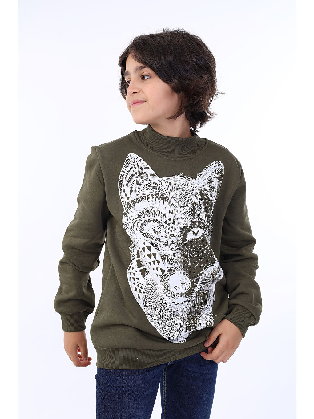 Toontoykids Haki Erkek Çocuk Baskılı Sweatshirt