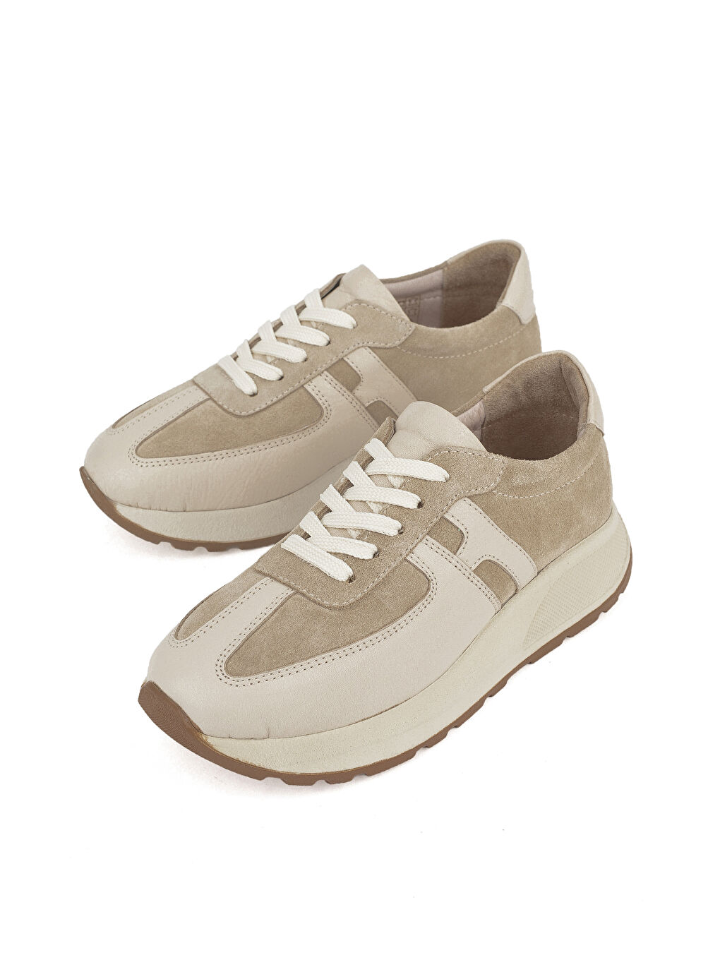 Kadın Hakiki Deri Sneaker 1511050Z2050 Bej-4