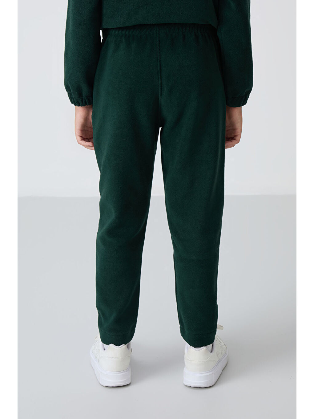 Çam Yeşil Kalın Yumuşak Dokulu Standart Fit Nakışlı Polar Erkek Çocuk Eşofman Alt - 11219-4