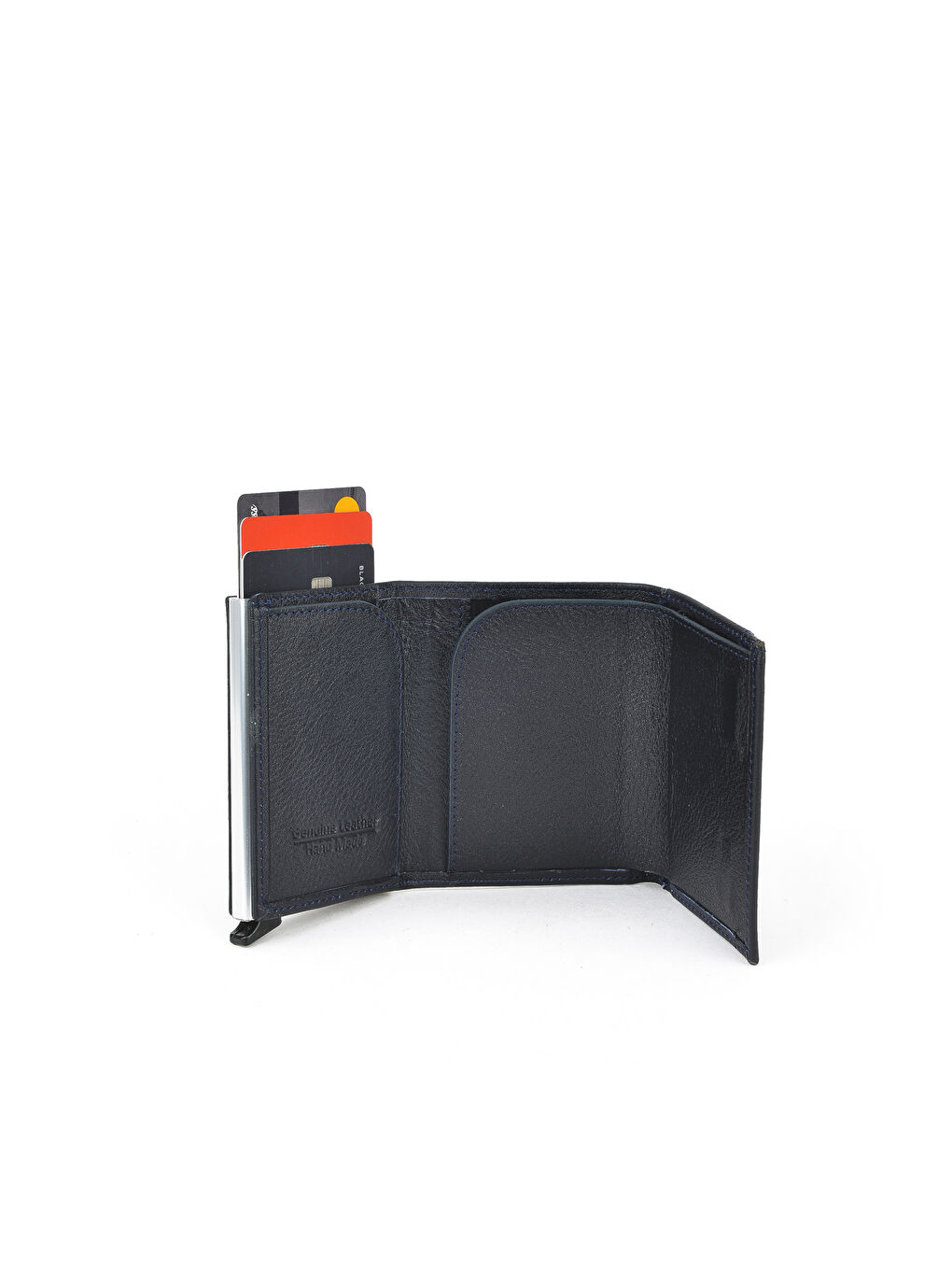 Erkek Hakiki Deri Mekanizmalı Cüzdan 1519841ZYMK13 Lacivert-2