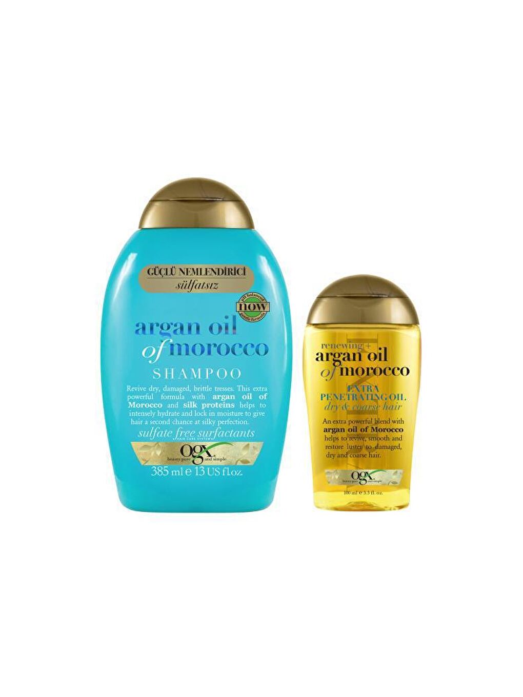 OGX Renksiz Argan Oil of Morocco Sülfatsız Şampuan 385 Ml + Yağ 100 Ml - 1