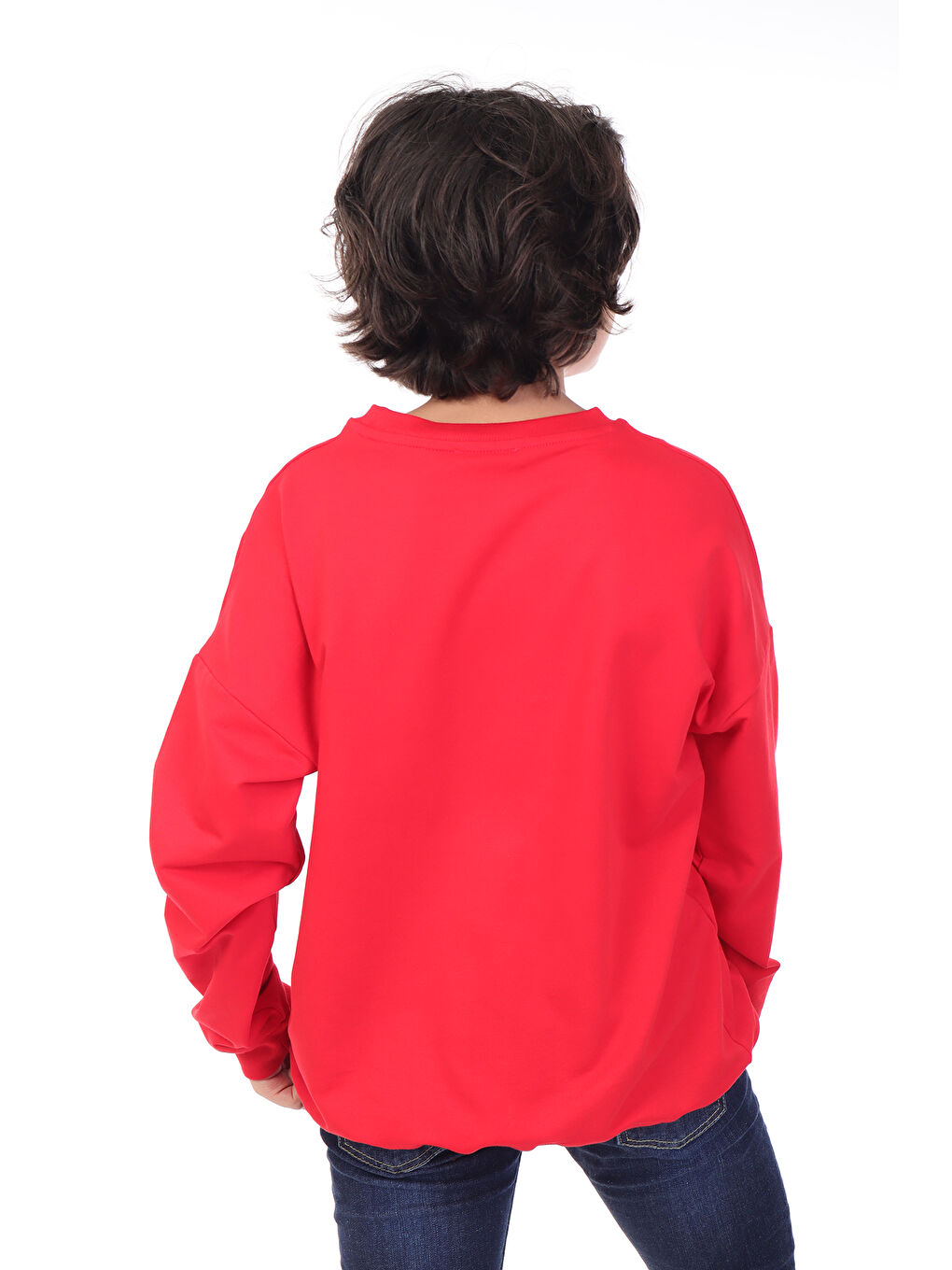 Kırmızı Erkek Çocuk Baskılı Sweatshirt-1