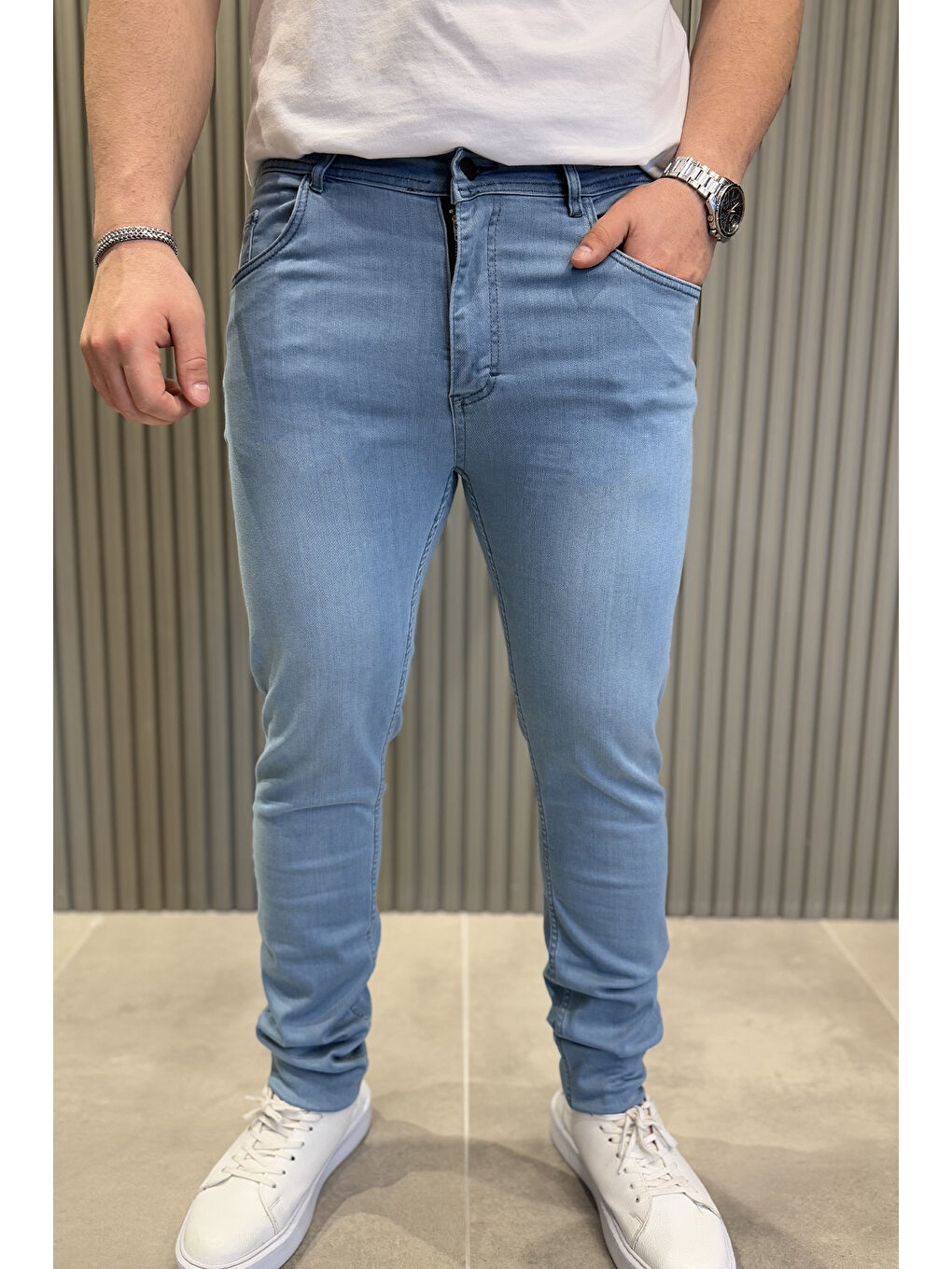 Mavi Erkek Elastanlı Jean  Pantolon-2