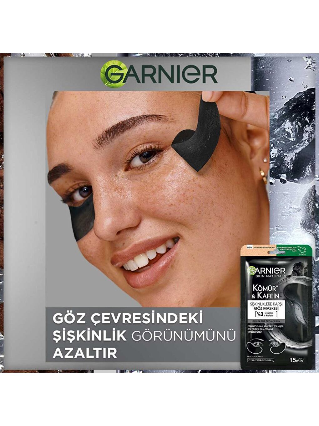 GARNIER Göz Şişkinliklerine Karşı Kömür&Kafein Göz Maskesi - 1