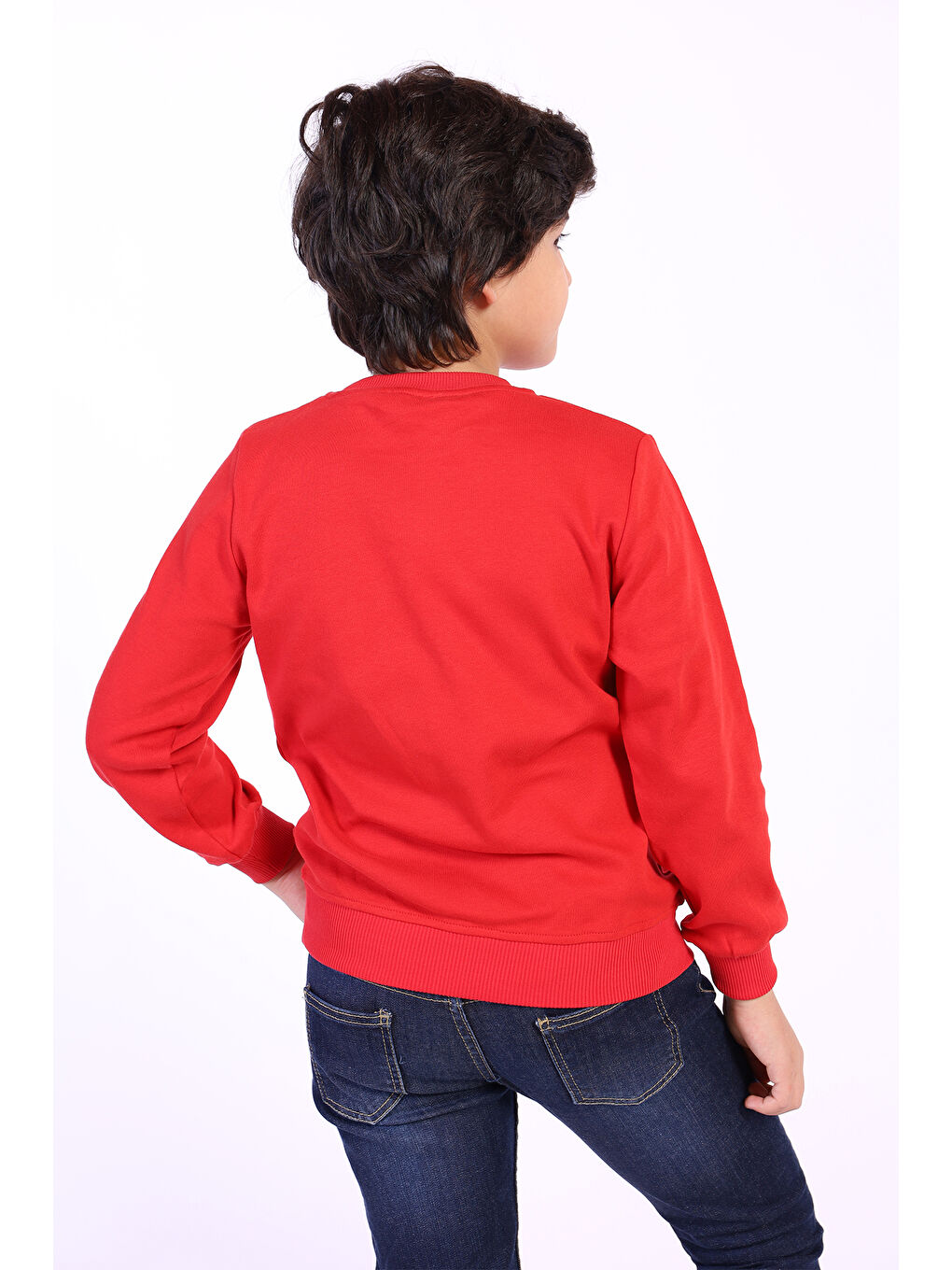 Toontoykids Kırmızı Erkek Çocuk Cep Detaylı Baskılı Sweatshirt - 1