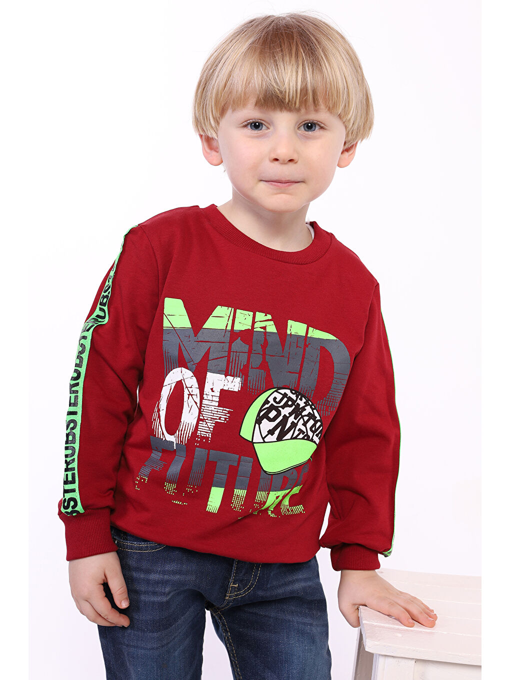 Toontoykids Bordo Erkek Çocuk Mınd Of Future Baskılı Sweatshirt