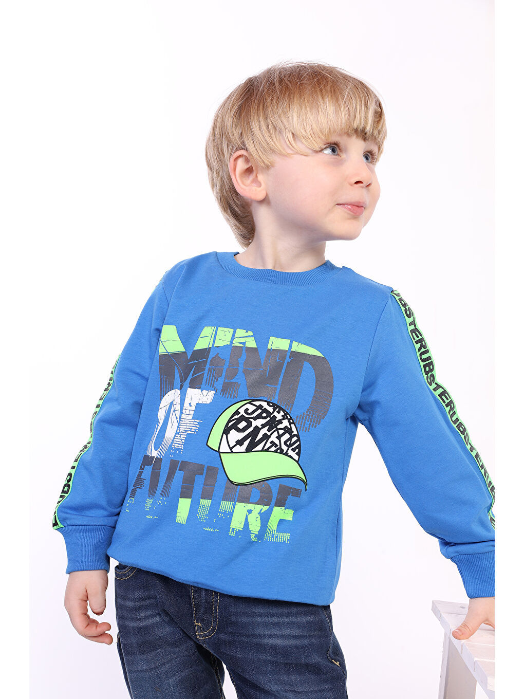 Toontoykids Mavi Erkek Çocuk Mınd Of Future Baskılı Sweatshirt