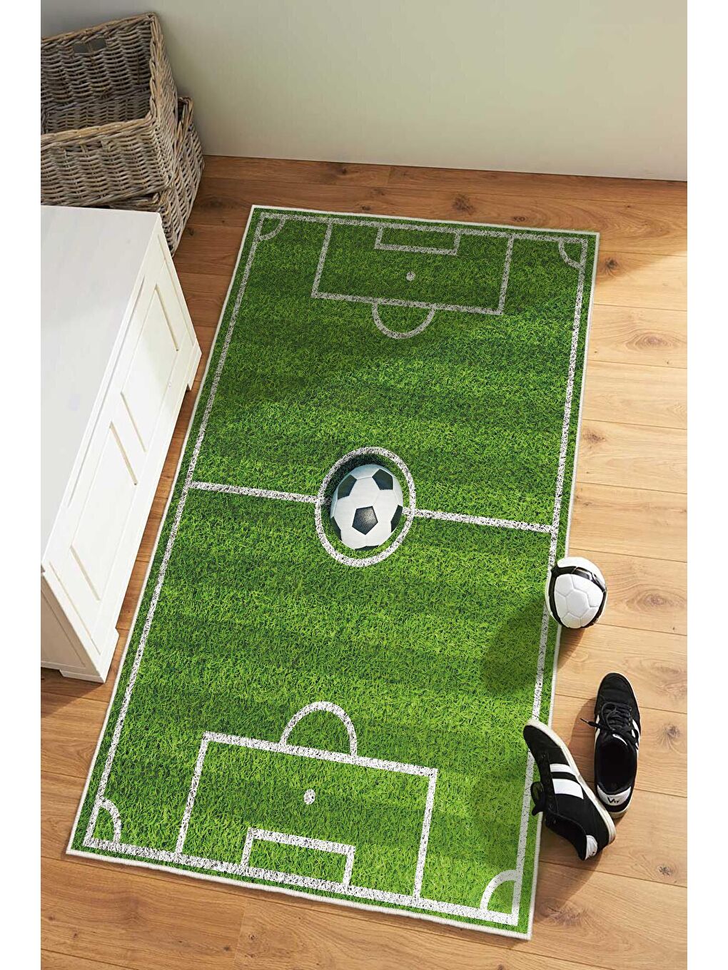 Mavi Dekoratif Özel Tasarım Yıkanabilir, Modern Halı  100 x 200 cm