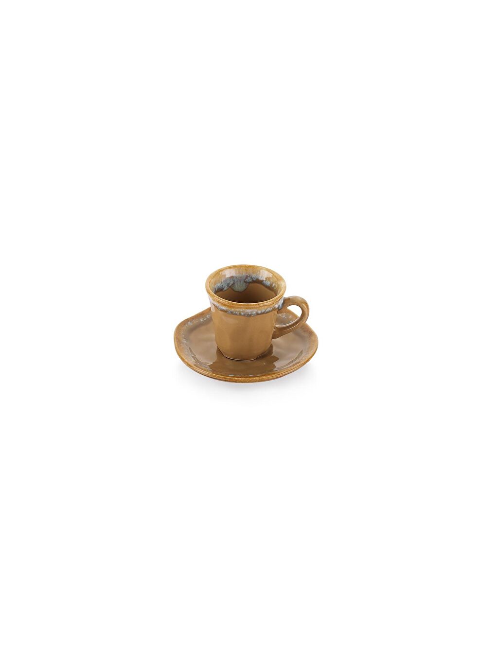 SCHAFER Kahverengi Kelvin Kahve Fincanı+Tabak-Cappicino - 1