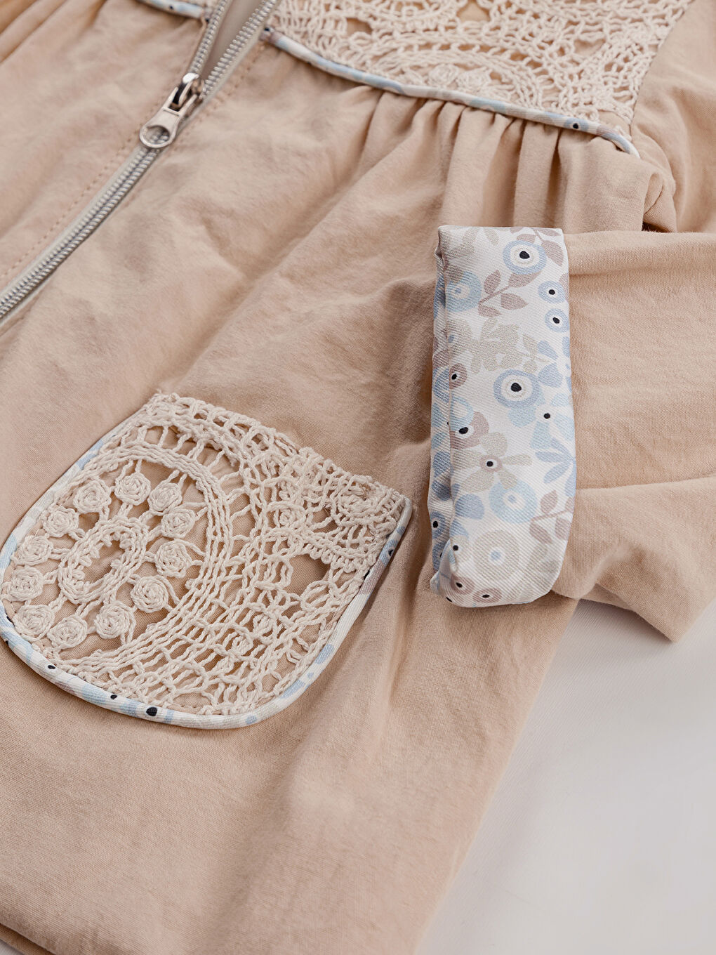 Kız Bebek 3'lü Kapüşonlu Takım 6-18 Ay Bej-4