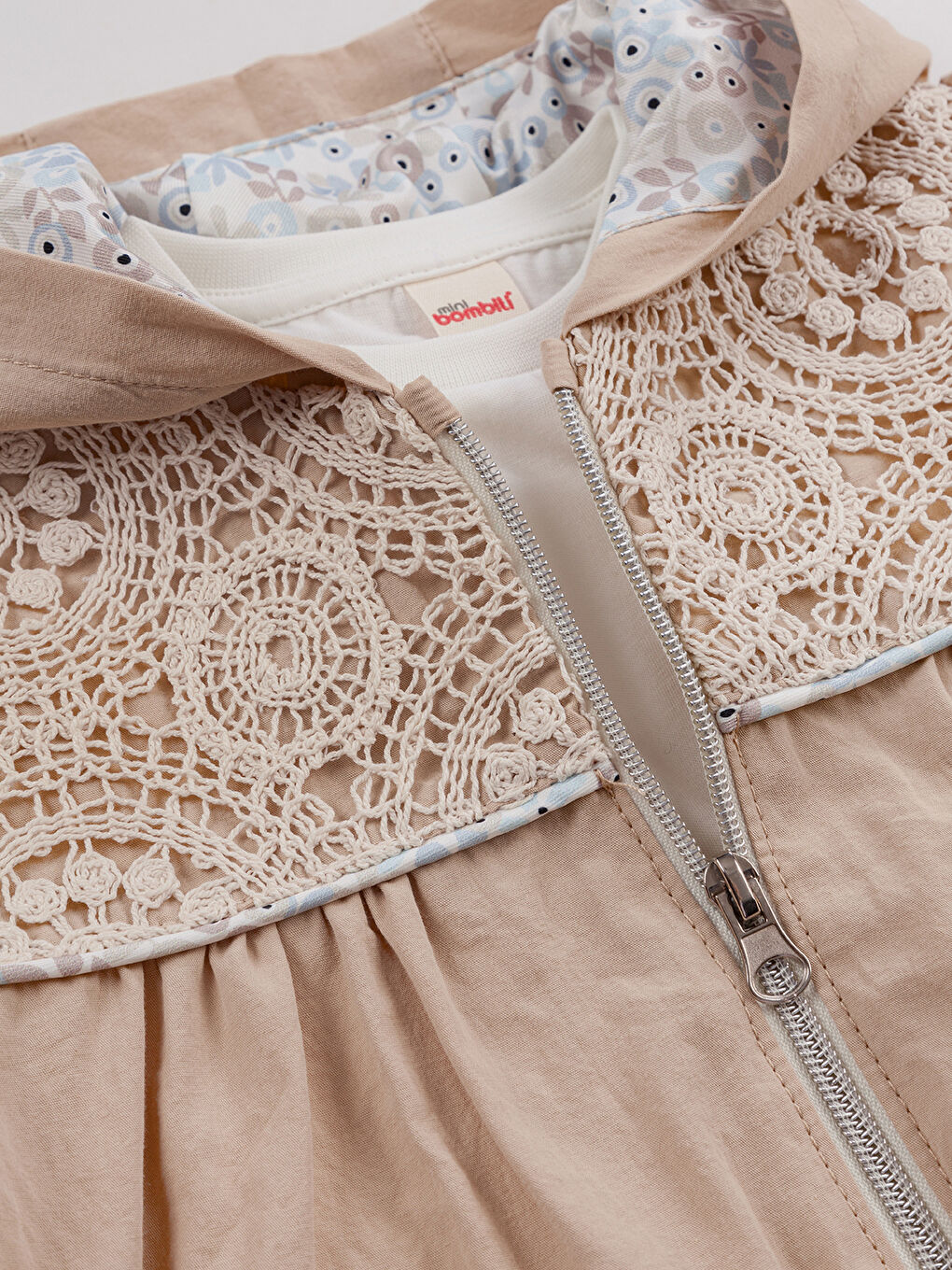 Kız Bebek 3'lü Kapüşonlu Takım 6-18 Ay Bej-5