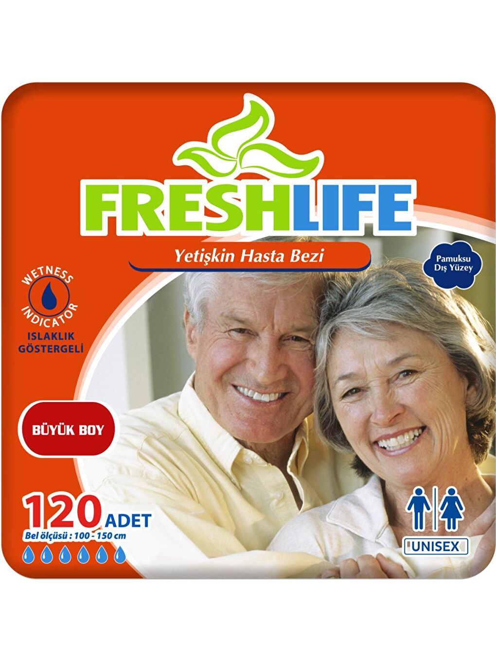 FRESHLIFE Renksiz 4'lü Large Yetişkin Hasta Bezi 30x4 (120 Adet)