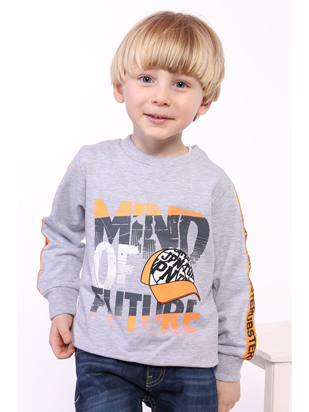 Toontoykids Gri Erkek Çocuk Mınd Of Future Baskılı Sweatshirt