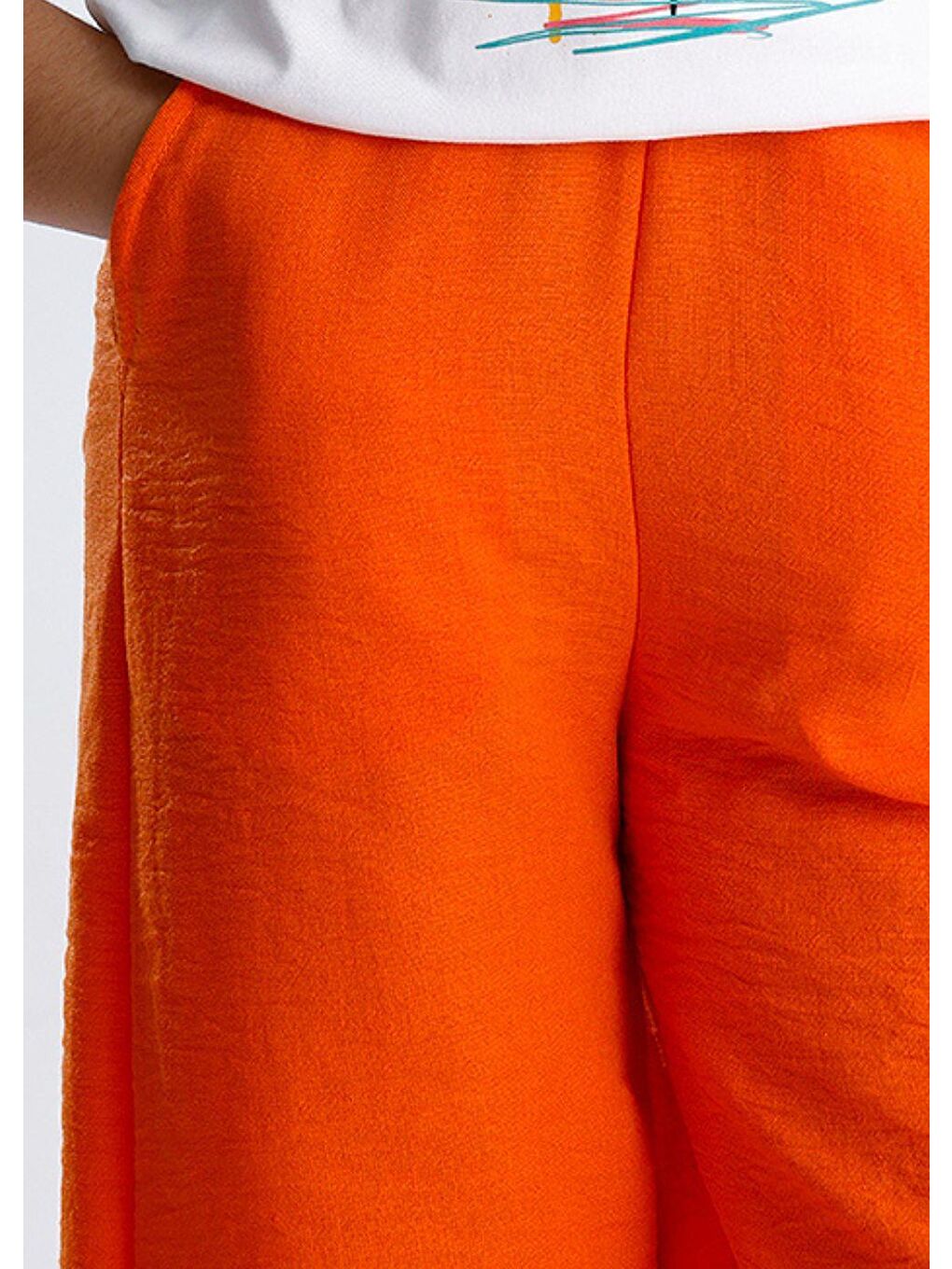 Turuncu Düz Pantolon-1