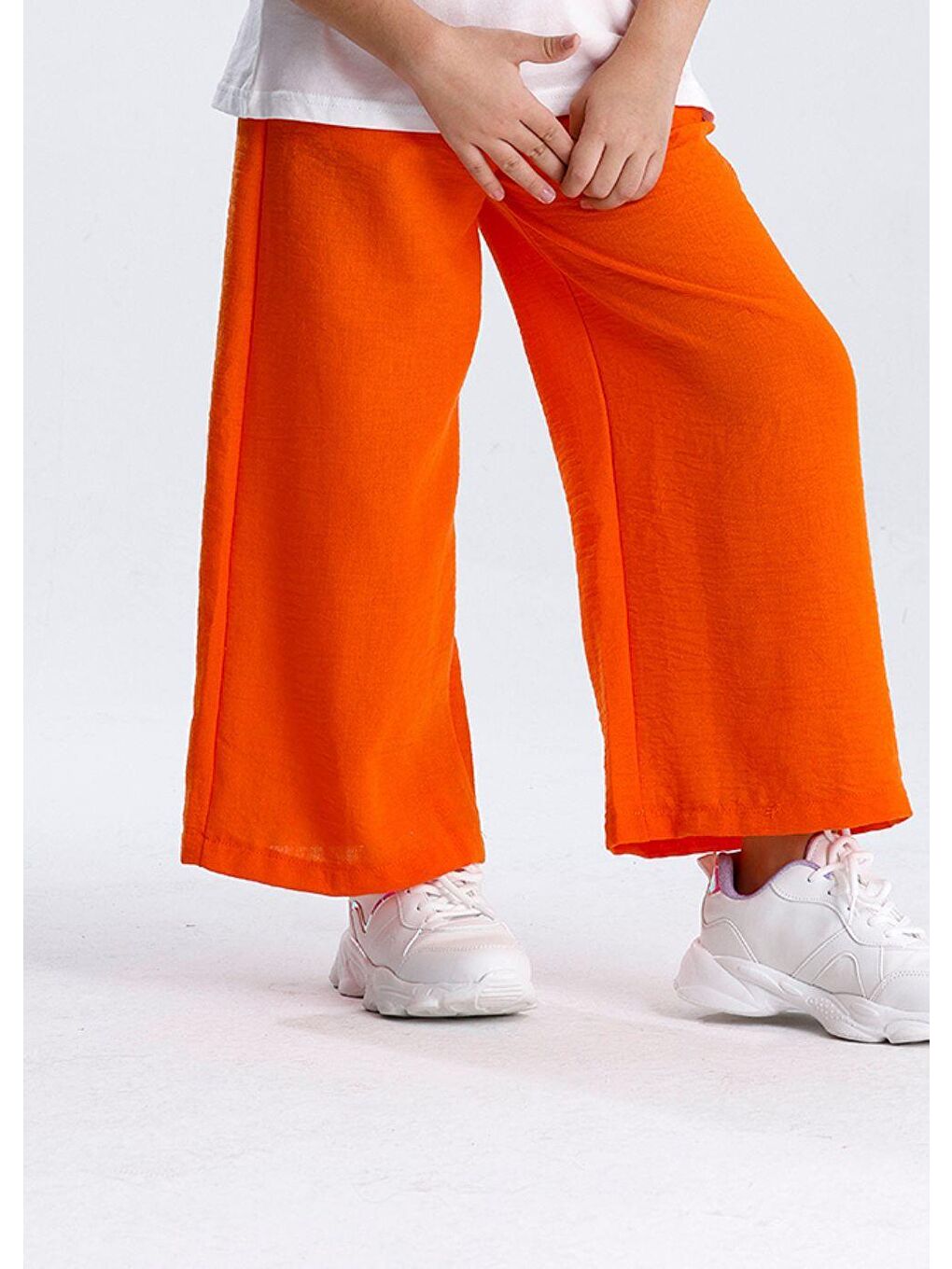Turuncu Düz Pantolon-4