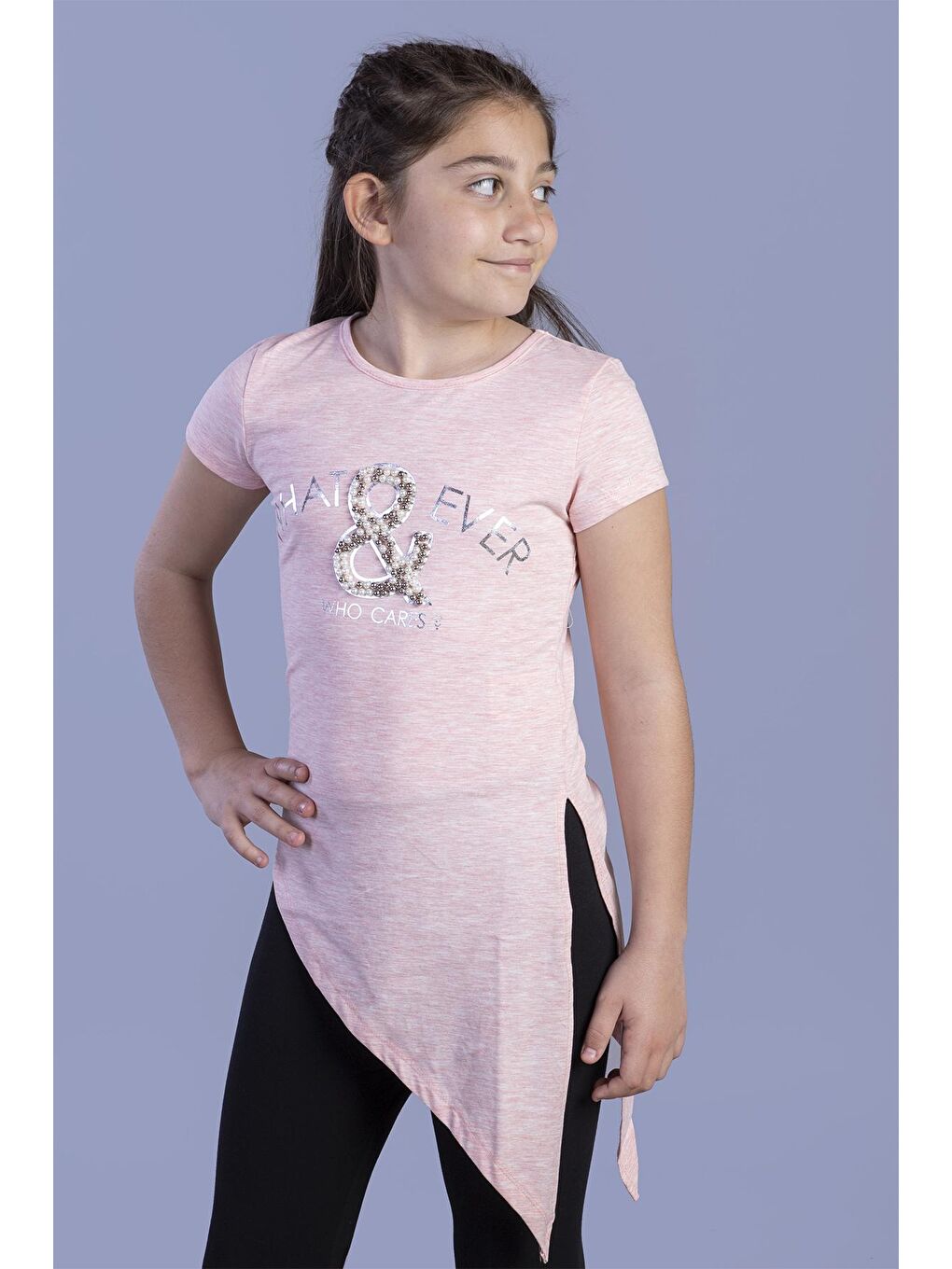 Toontoykids Pembe Kız Çocuk T-Shirt What Baskı