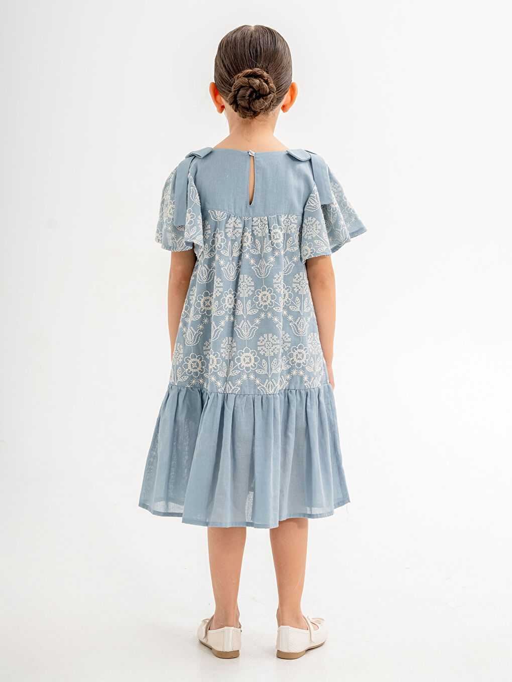 Kız Çocuk Elbise 2-5 Yaş Mavi-1
