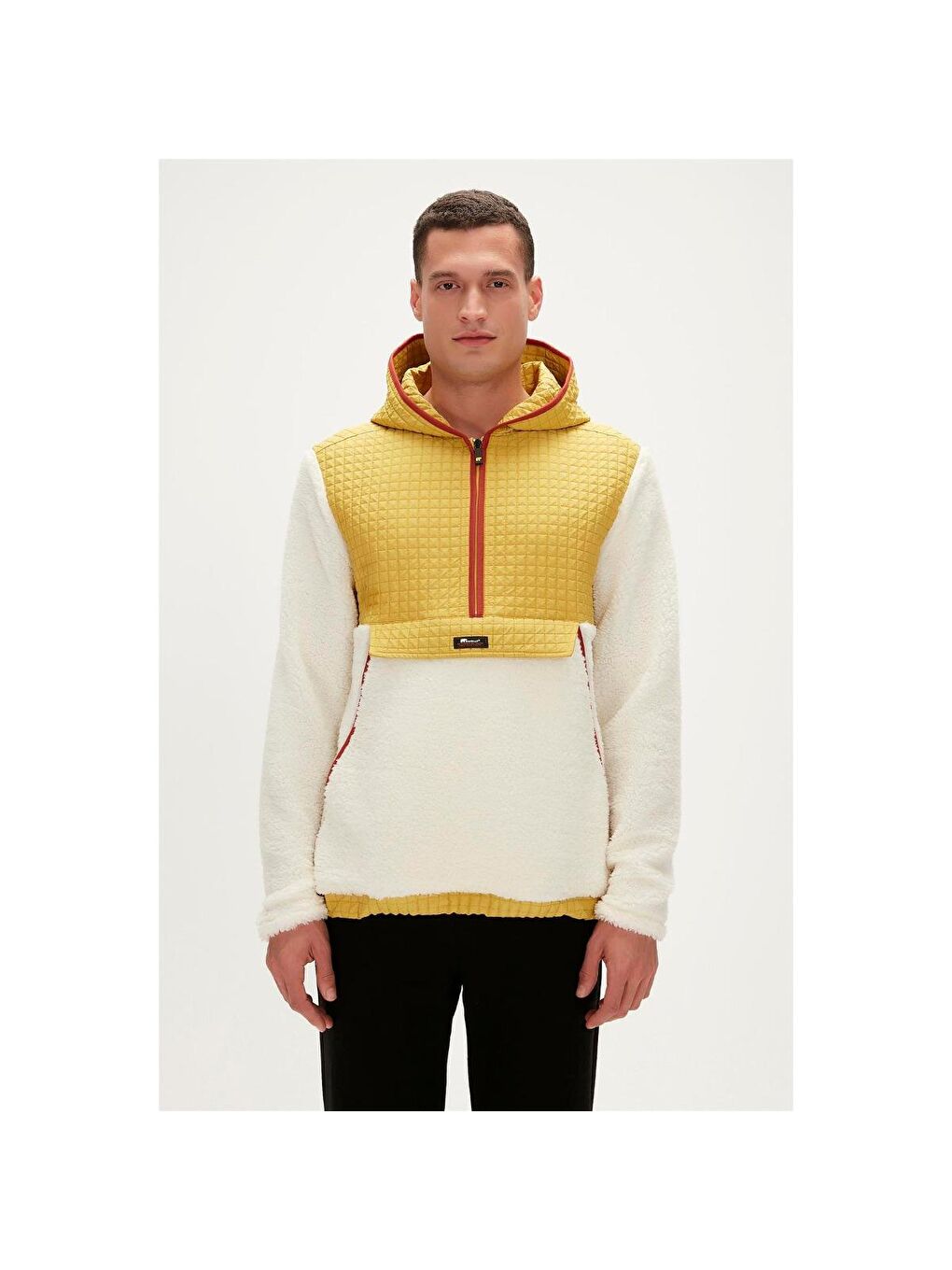 Leonard Half Zip Plush Erkek Bej Dik Yaka Sweatshirt