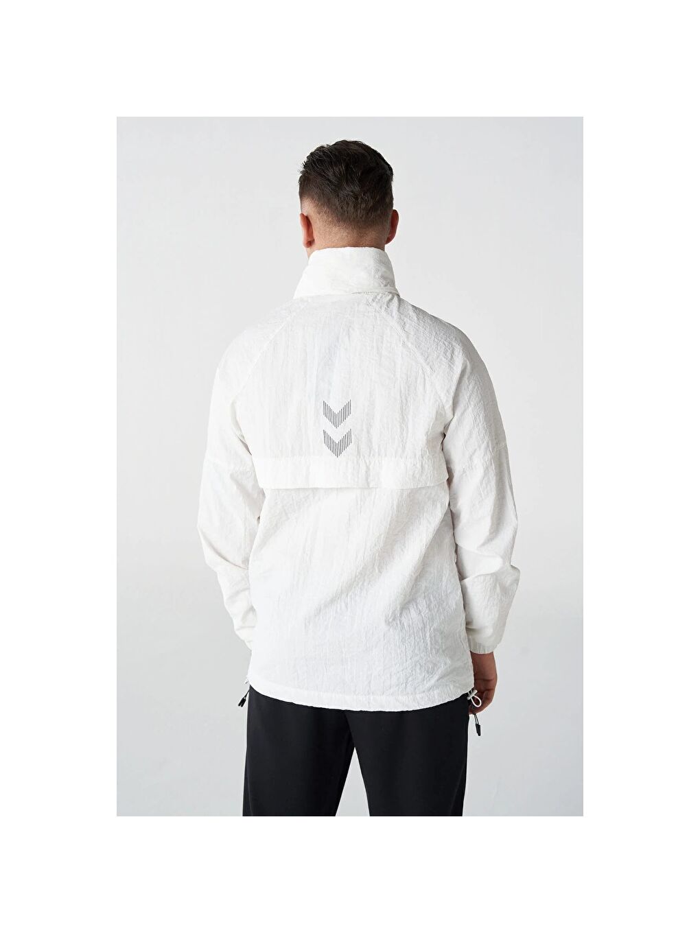 Jake Beyaz Dik Yaka Erkek Fermuarlı Sweatshirt Hırka-2