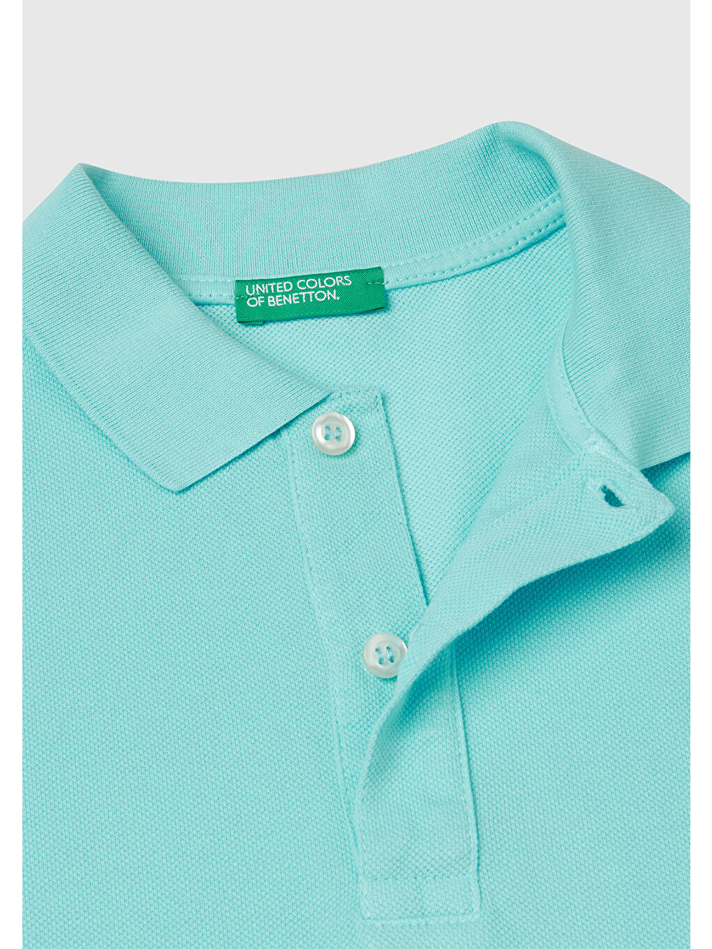 Turkuaz Erkek Çocuk Su Yeşili Logolu Pike Polo Tişört-2