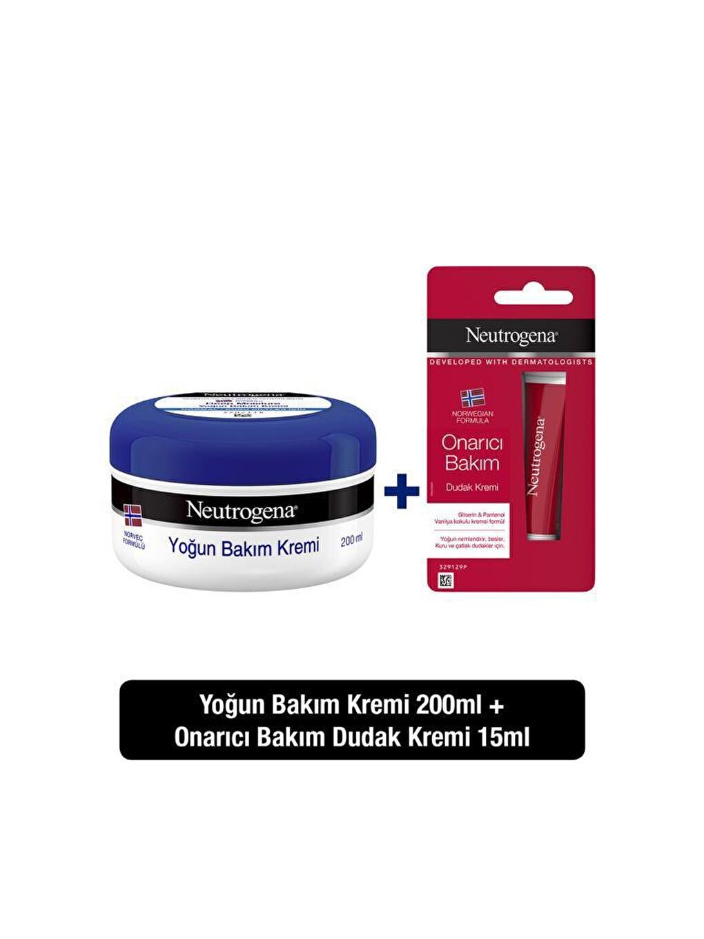 Neutrogena Renksiz Yoğun Bakım Kremi 200 ml+ Onarıcı Bakım Dudak Kremi 15 ml