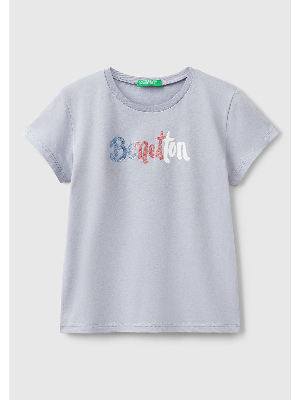 Kız Çocuk Lila Simli Logo Baskılı Tişört