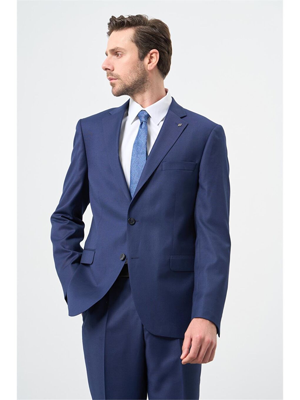 Koyu Lacivert Mono Yaka 6 Drop Comfort Fit Classic Takım Elbise 1001245169