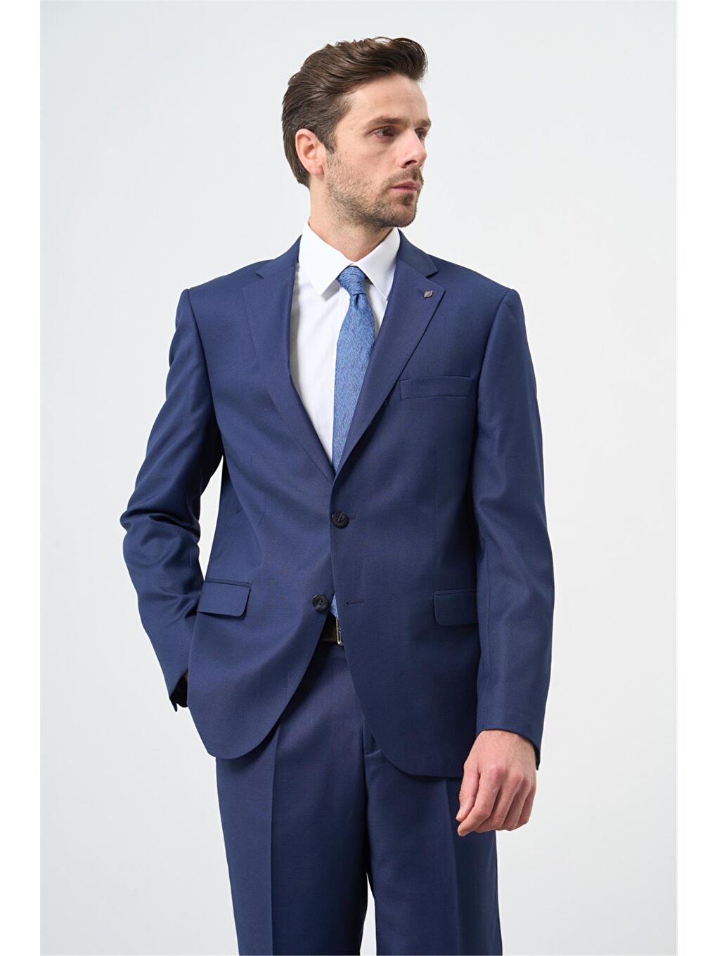 Koyu Lacivert Mono Yaka 6 Drop Comfort Fit Classic Takım Elbise 1001245169-2