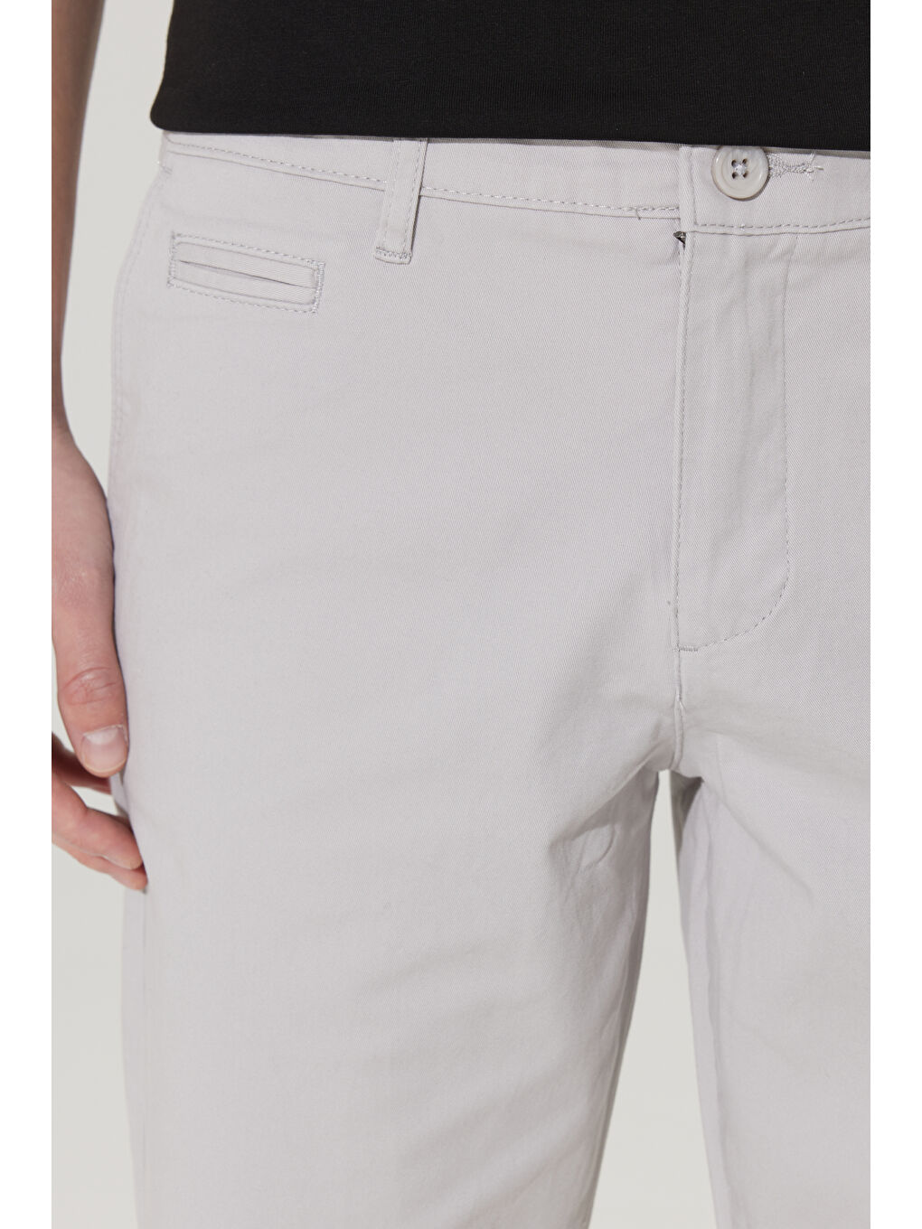 Bej Erkek Taş Slim Fit Dar Kesim Yan Cepli Chino Şort-4