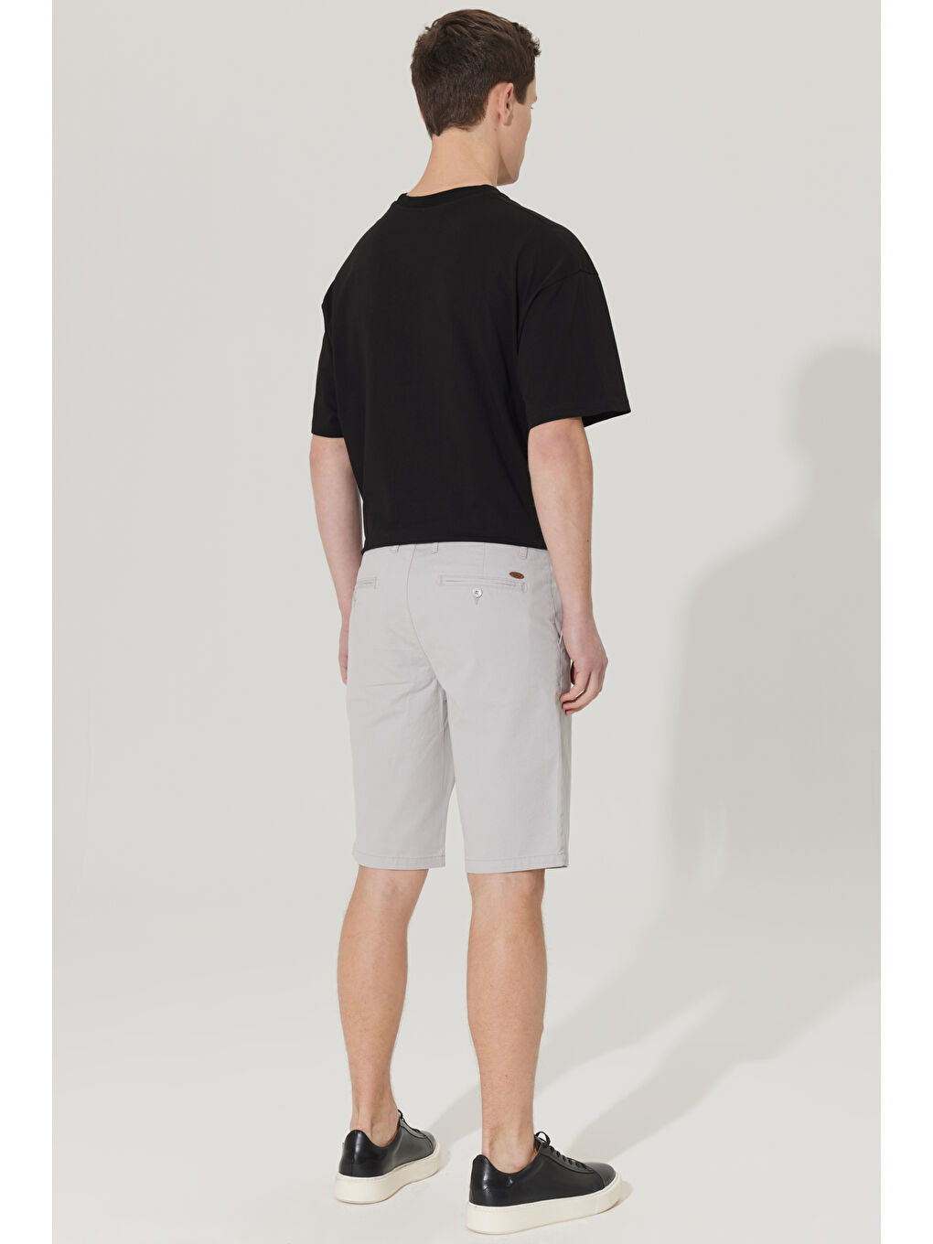 Bej Erkek Taş Slim Fit Dar Kesim Yan Cepli Chino Şort-5