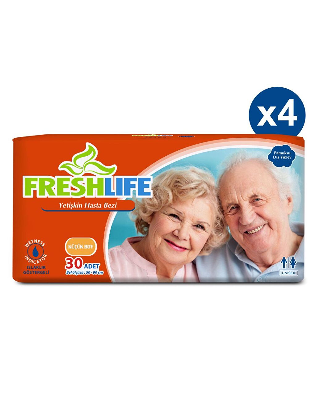 FRESHLIFE Renksiz 4'lü  Small Yetişkin Hasta Bezi 30x4 (120 Adet) - 1